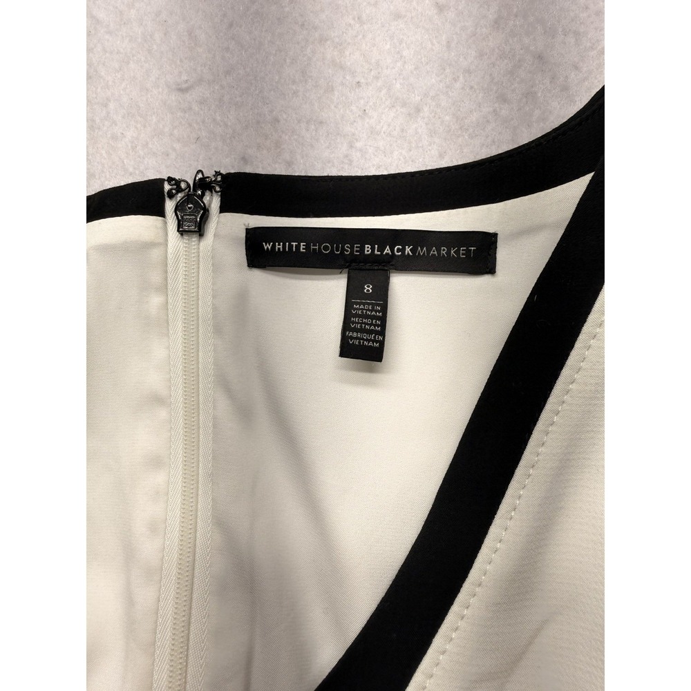White House Black Market Color Block Sleeveless V-Neck Sheath Dress Size 8 - Picture 3 of 9